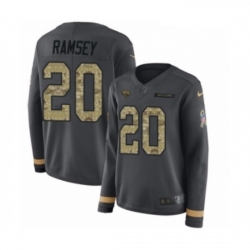 Womens Nike Jacksonville Jaguars 20 Jalen Ramsey Limited Black Salute to Service Therma Long Sleeve NFL Jersey