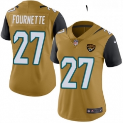 Womens Nike Jacksonville Jaguars 27 Leonard Fournette Limited Gold Rush Vapor Untouchable NFL Jersey