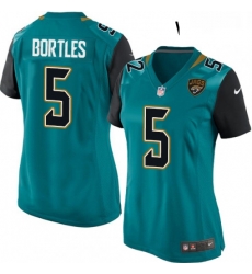 Womens Nike Jacksonville Jaguars 5 Blake Bortles Game Teal Green Team Color NFL Jersey