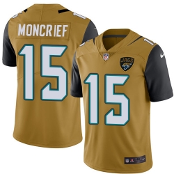 Nike Limited Youth Donte Moncrief Gold Jersey NFL #15 Jacksonville Jaguars Rush Vapor Untouchable