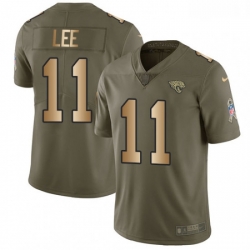 Youth Nike Jacksonville Jaguars 11 Marqise Lee Limited OliveGold 2017 Salute to Service NFL Jersey