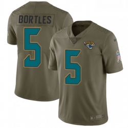 Youth Nike Jacksonville Jaguars 5 Blake Bortles Limited Olive 2017 Salute to Service NFL Jersey