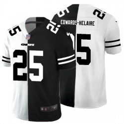 Kansas City Chiefs 25 Clyde Edwards Helaire Men Black V White Peace Split Nike Vapor Untouchable Limited NFL Jersey