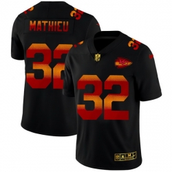 Kansas City Chiefs 32 Tyrann Mathieu Men Black Nike Red Orange Stripe Vapor Limited NFL Jersey