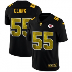 Kansas City Chiefs 55 Frank Clark Men Black Nike Golden Sequin Vapor Limited NFL Jersey