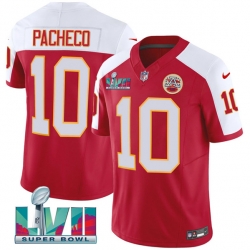 Men   Kansas City Chiefs 10 Isiah Pacheco Red 2023 F U S E  With Super Bowl LVII Patch Vapor Untouchable Limited Stitched Jersey
