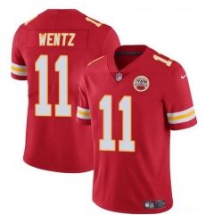 Men   Kansas City Chiefs 11 Carson Wentz Red Vapor Untouchable Limited Stitched Football Jersey