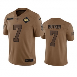 Men Kansas City Chiefs 7 Harrison Butker 2023 Brown Salute To Service Limited Stitched Jersey