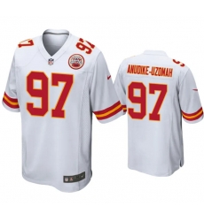 Men   Kansas City Chiefs 97 Felix Anudike Uzomah White Limited Stitched Football Game Jersey