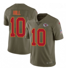 Men Nike Kansas City Chiefs 10 Tyreek Hill Limited Olive 2017 Salute to Service NFL Jersey