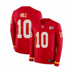 Men Nike Kansas City Chiefs 10 Tyreek Hill Limited Red Therma Long Sleeve NFL Jersey