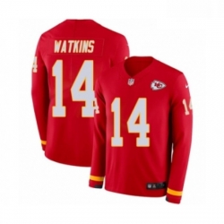 Men Nike Kansas City Chiefs 14 Sammy Watkins Limited Red Therma Long Sleeve NFL Jersey