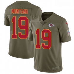 Men Nike Kansas City Chiefs 19 Joe Montana Limited Olive 2017 Salute to Service NFL Jersey