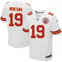 Men Nike Kansas City Chiefs 19 Joe Montana White Vapor Untouchable Elite Player NFL Jersey