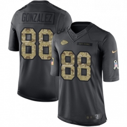 Men Nike Kansas City Chiefs 88 Tony Gonzalez Limited Black 2016 Salute to Service NFL Jersey