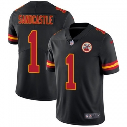 Nike Chiefs #1 Leon Sandcastle Black Mens Stitched NFL Limited Rush Jersey