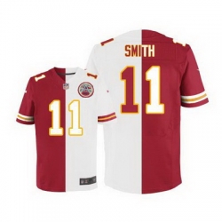 Nike Chiefs #11 Alex Smith Red White Mens Stitched NFL Elite Split Jersey