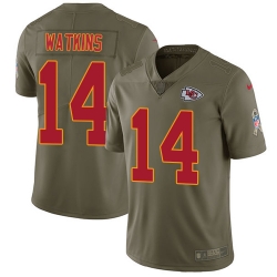 Nike Chiefs #14 Sammy Watkins Olive Mens Stitched NFL Limited 2017 Salute To Service Jersey