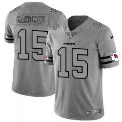 Nike Chiefs 15 Patrick Mahomes 2019 Gray Gridiron Gray Vapor Untouchable Limited Jersey