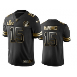 Nike Chiefs 15 Patrick Mahomes Black Gold 2020 Super Bowl LIV Vapor Untouchable Limited Jersey