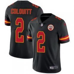 Nike Chiefs #2 Dustin Colquitt Black Mens Stitched NFL Limited Rush Jersey