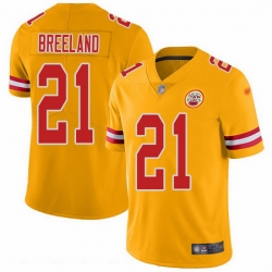 Nike Chiefs 21 Bashaud Breeland Gold Men Stitched NFL Limited Inverted Legend Jersey