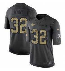 Nike Chiefs #32 Spencer Ware Black Mens Stitched NFL Limited 2016 Salute to Service Jersey