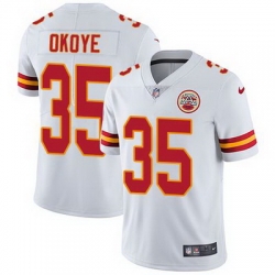 Nike Chiefs #35 Christian Okoye White Mens Stitched NFL Vapor Untouchable Limited Jersey