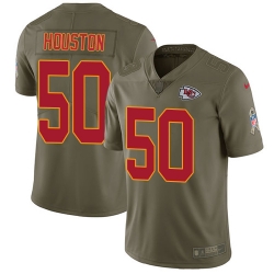 Nike Chiefs #50 Justin Houston Olive Mens Stitched NFL Limited 2017 Salute to Service Jersey