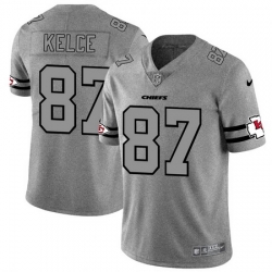 Nike Chiefs 87 Travis Kelce 2019 Gray Gridiron Gray Vapor Untouchable Limited Jersey