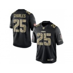 Nike Kansas City Chiefs 25 Jamaal Charles Black Limited Salute To Service Jersey