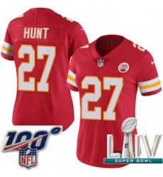 2020 Super Bowl LIV Women Nike Kansas City Chiefs #27 Kareem Hunt Red Team Color Vapor Untouchable Limited Player NFL Jersey