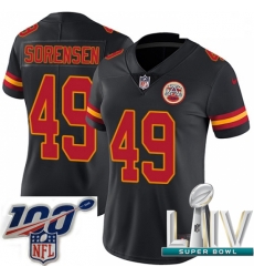 2020 Super Bowl LIV Women Nike Kansas City Chiefs #49 Daniel Sorensen Limited Black Rush Vapor Untouchable NFL Jersey