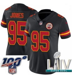 2020 Super Bowl LIV Women Nike Kansas City Chiefs #95 Chris Jones Limited Black Rush Vapor Untouchable NFL Jersey