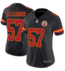 Nike Chiefs #57 D J  Alexander Black Womens Stitched NFL Limited Rush Jersey