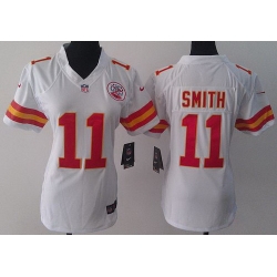 Women Nike Kansas City Chiefs 11 Alex Smith White LIMITED Jerseys