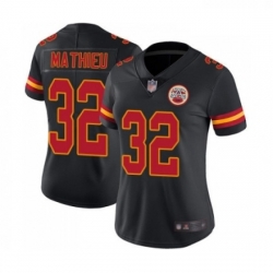 Womens Kansas City Chiefs 32 Tyrann Mathieu Limited Black Rush Vapor Untouchable Football Jersey