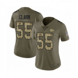 Womens Kansas City Chiefs 55 Frank Clark Limited Olive Camo 2017 Salute to Service Football Jersey