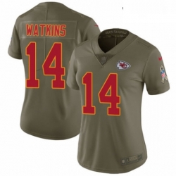 Womens Nike Kansas City Chiefs 14 Sammy Watkins Limited Olive 2017 Salute to Service NFL Jersey