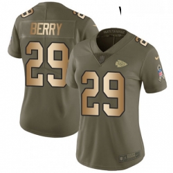 Womens Nike Kansas City Chiefs 29 Eric Berry Limited OliveGold 2017 Salute to Service NFL Jersey