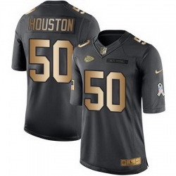 Nike Chiefs #50 Justin Houston Black Youth Stitched NFL Limited Gold Salute to Service Jersey