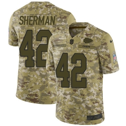 Youth Nike Chiefs 42 Anthony Sherman Camo Stitched NFL Limited 2018 Salute to Service Jersey