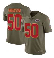 Youth Nike Chiefs #50 Justin Houston Olive Stitched NFL Limited 2017 Salute to Service Jersey