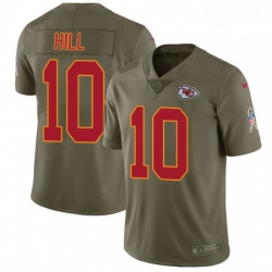 Youth Nike Kansas City Chiefs 10 Tyreek Hill Limited Olive 2017 Salute to Service NFL Jersey