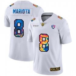 Las Vegas Raiders 8 Marcus Mariota Men White Nike Multi Color 2020 NFL Crucial Catch Limited NFL Jersey