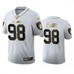 Las Vegas Raiders 98 Maxx Crosby Men Nike White Golden Edition Vapor Limited NFL 100 Jersey