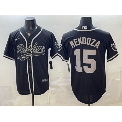 Men Las Vegas Raiders  15 Fernando Mendoza Black Cool Base Stitched Baseball Jersey