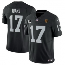 Men Las Vegas Raiders 17 Davante Adams Black 2023 F U S E  With 4 Star C Patch And John Madden Patch Vapor Limited Stitched Football Jersey