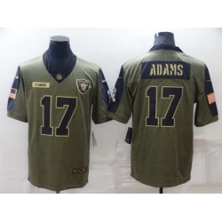 Men Las Vegas Raiders 17 Davante Adams Olive Salute To Service Limited Stitched jersey