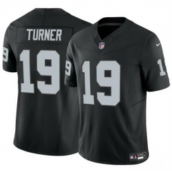 Men Las Vegas Raiders 19 DJ Turner Black 2024 F U S E Vapor Stitched Football Jersey